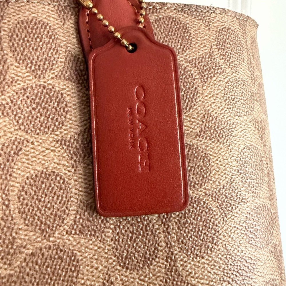 Coach Brown Signature Canvas Tote with Saddle Leather Straps - Picture 9 of 14